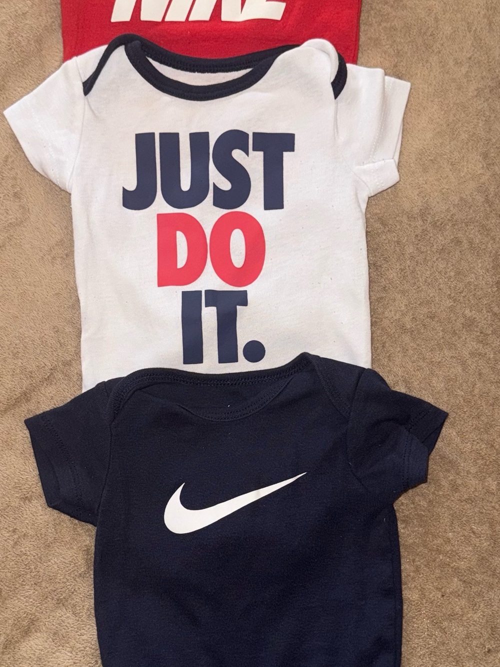 Nike Baby Short-Sleeve Bodysuit Set - White, Navy, Red
